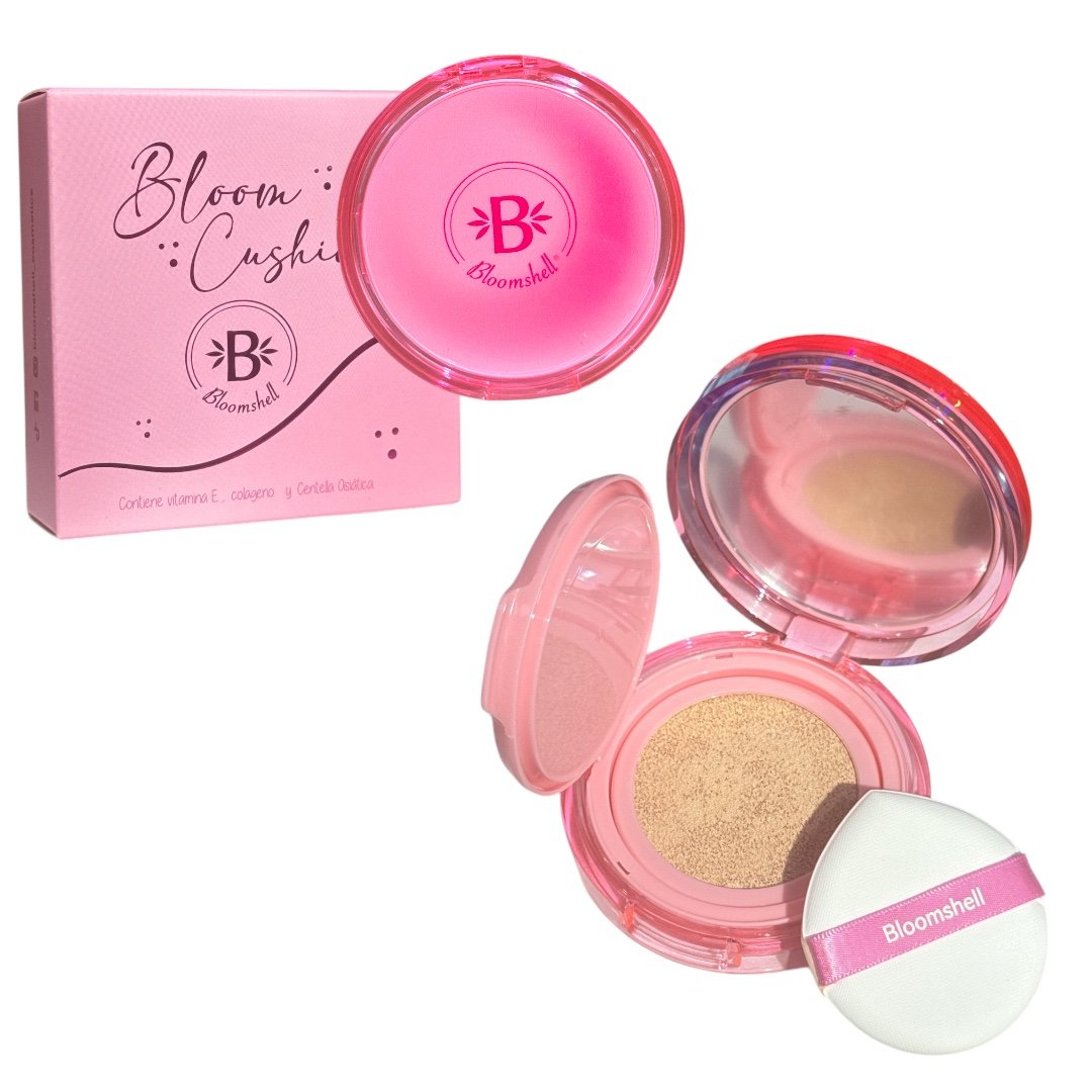 BASE CUSHION BLOOMSHELL TONOS SURTIDOS